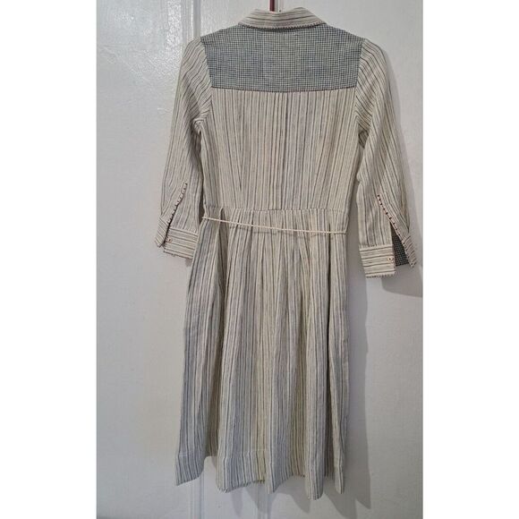 Anita Dongre womens Small ALL NATURAL KALA COTTON Button SHIRT DRESS Beige - Picture 8 of 11